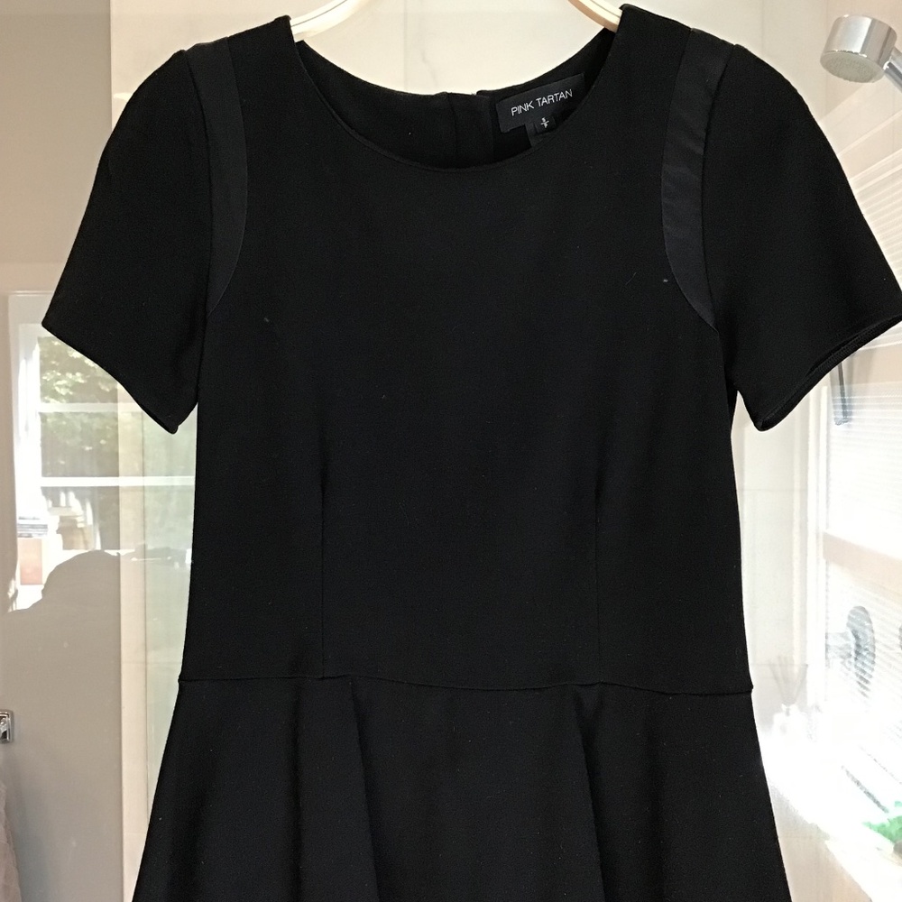 Pink Tartan Silk Trim Peplum Top